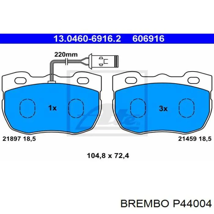 P44004 Brembo pastillas de freno delanteras