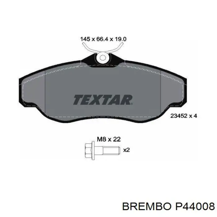 P44008 Brembo pastillas de freno delanteras