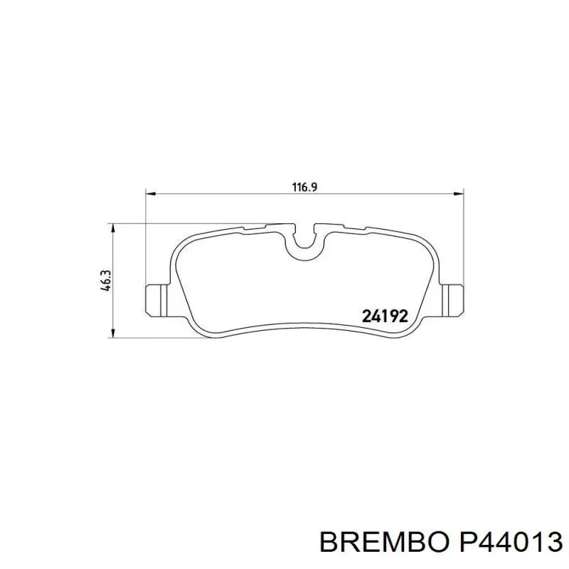 Comprar P44013 Brembo Pastillas de freno traseras