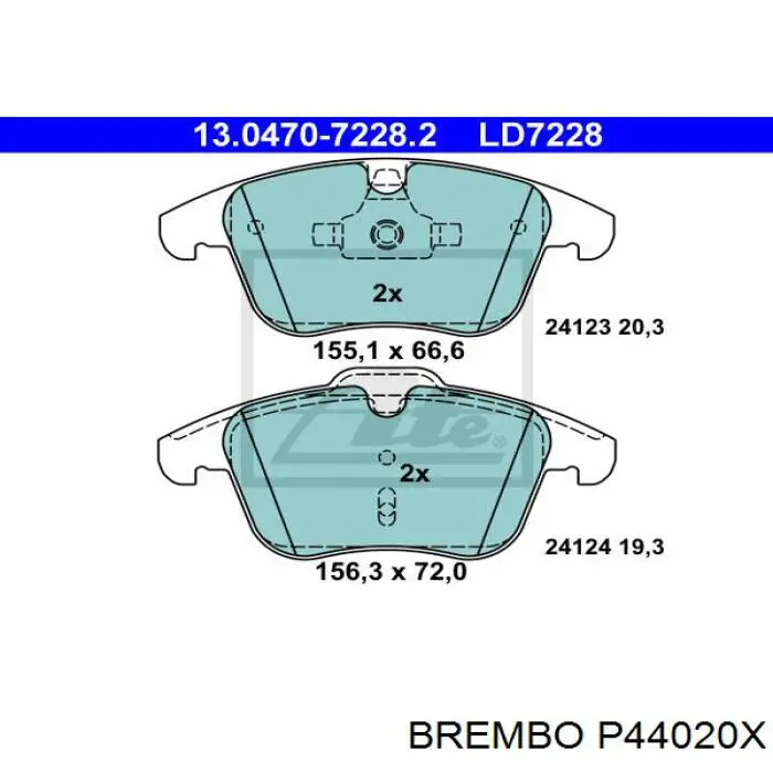 Pastillas de freno P44020X Brembo