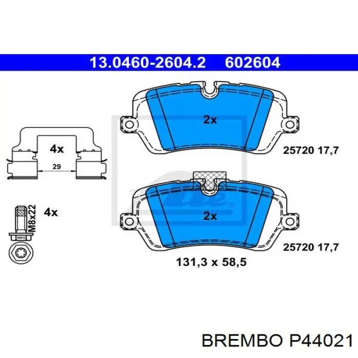 Pastillas de freno traseras P44021 Brembo