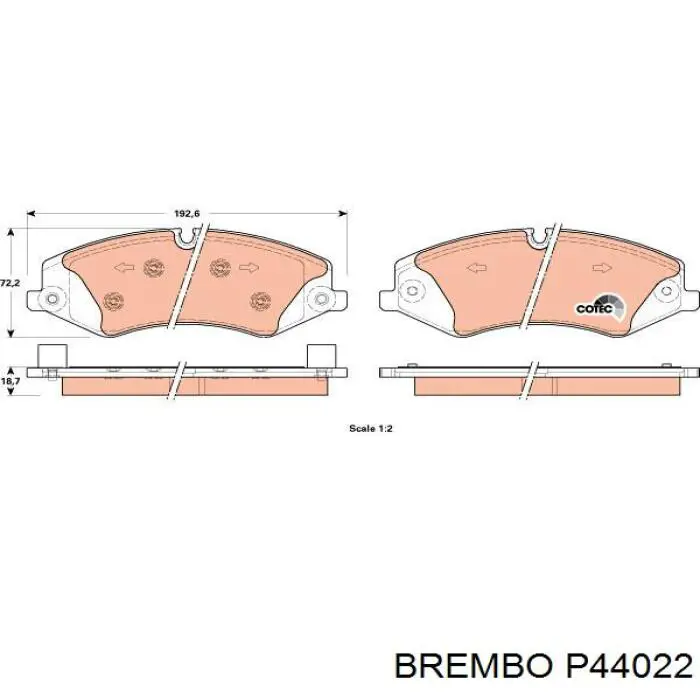 P44022 Brembo pastillas de freno delanteras