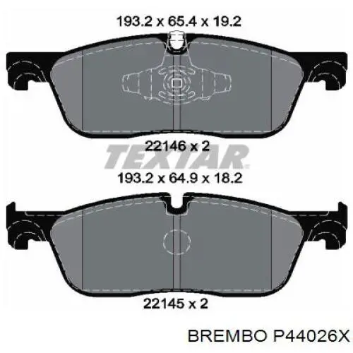 P44026X Brembo pastillas de freno delanteras