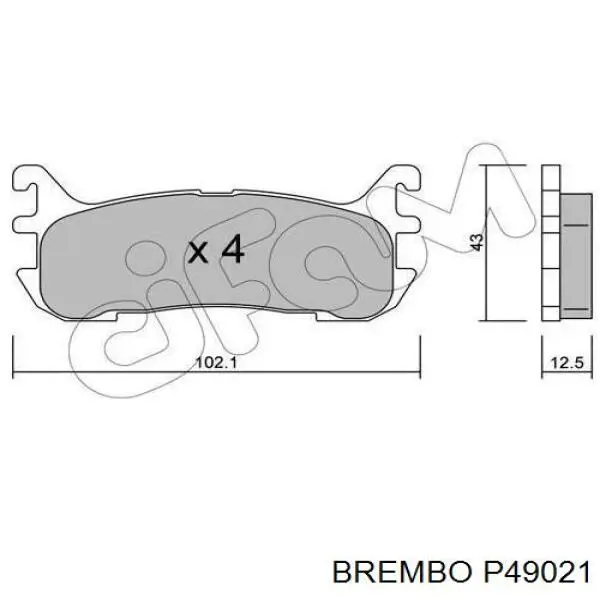 Comprar P49021 Brembo Pastillas de freno traseras