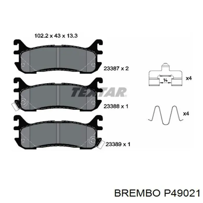 Pastillas de freno traseras P49021 Brembo