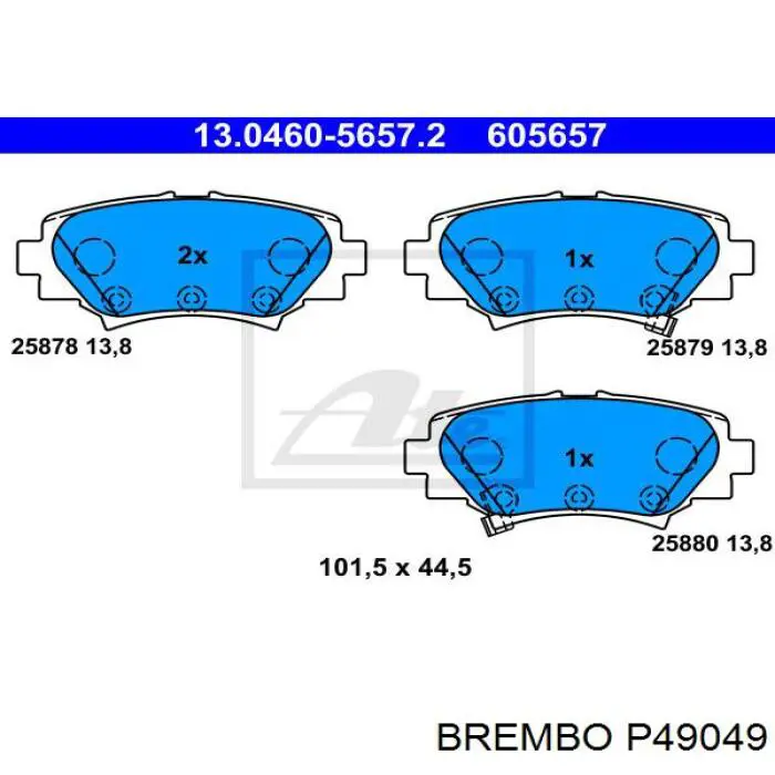 Pastillas de freno traseras P49049 Brembo