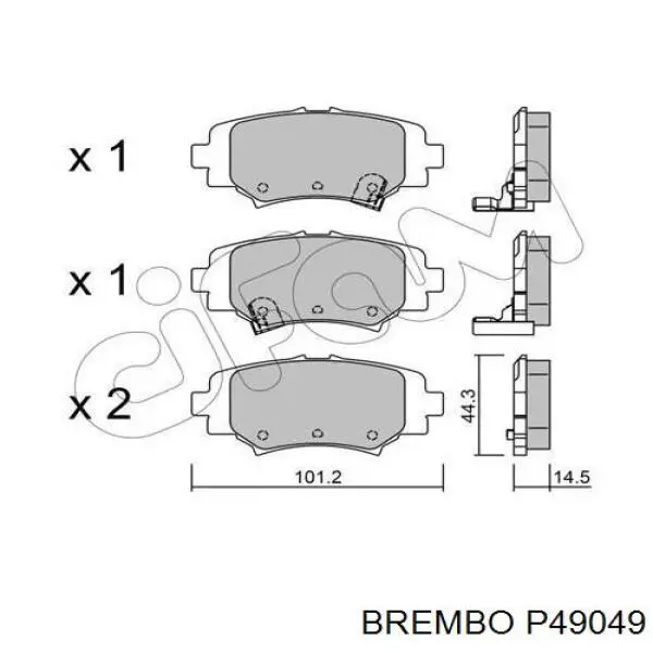 Pastillas traseras Brembo P49049