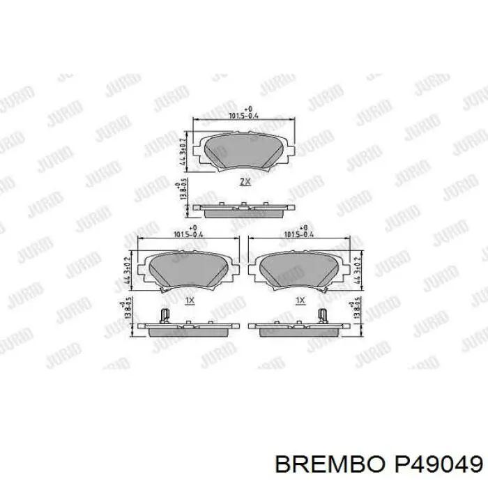 Comprar P49049 Brembo Pastillas de freno traseras