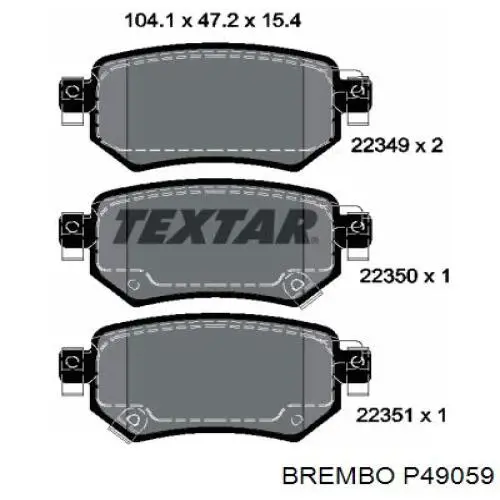 P49059 Brembo pastillas de freno traseras