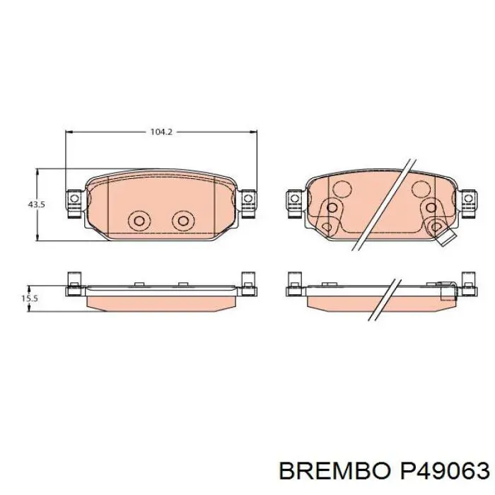 P49 063 Brembo pastillas de freno traseras