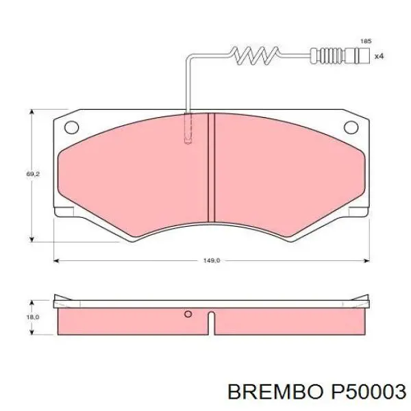 P50003 Brembo pastillas de freno delanteras
