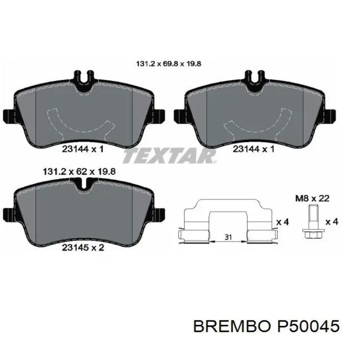 Pastillas de freno P50045 Brembo