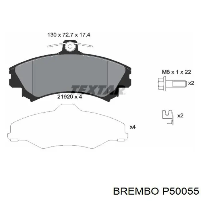 P50055 Brembo pastillas de freno delanteras