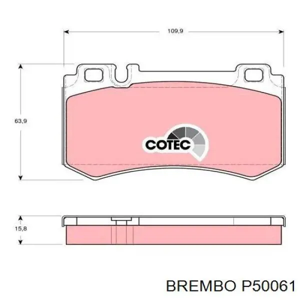 P50061 Brembo pastillas de freno traseras