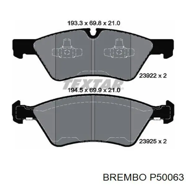Pastillas de freno delanteras Brembo P50063