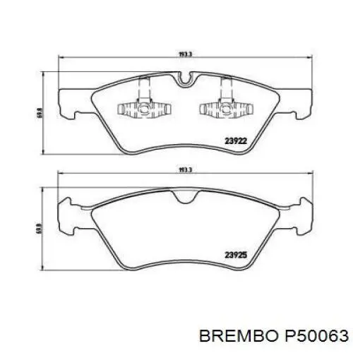 Pastillas freno delanteras Brembo P50063 precio, desde 34,83 EUR