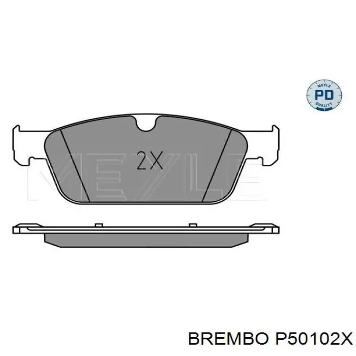 P50102X Brembo pastillas de freno delanteras