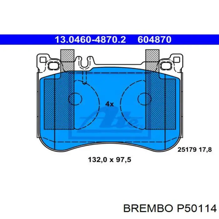 P50114 Brembo pastillas de freno delanteras