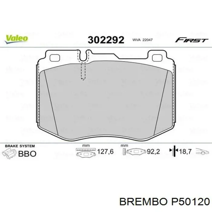 Pastillas de freno delanteras Brembo P50120