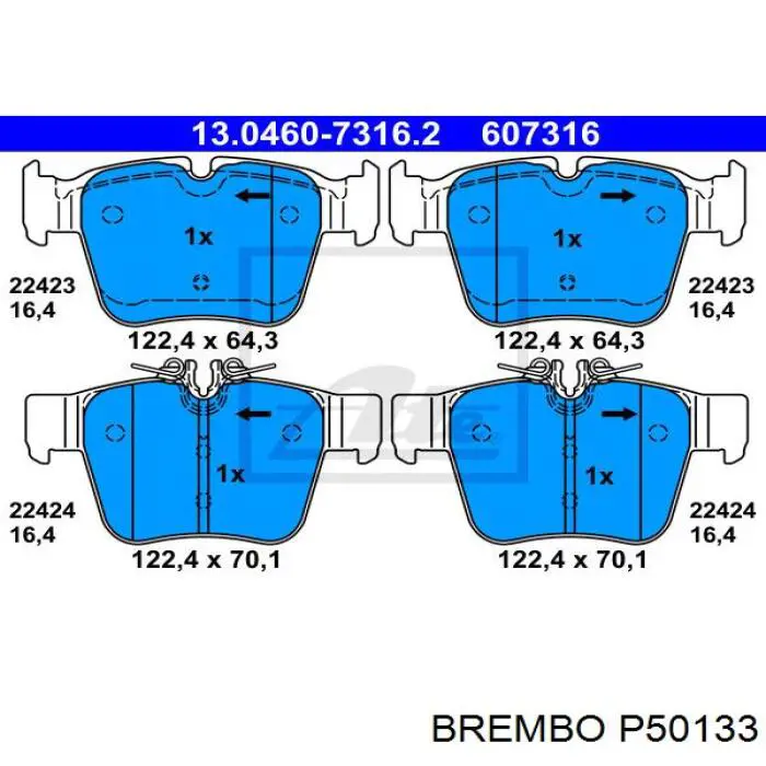 Pastillas traseras de freno Brembo P50133 precio, desde 29,98 EUR