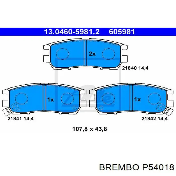 Pastillas de freno traseras P54018 Brembo