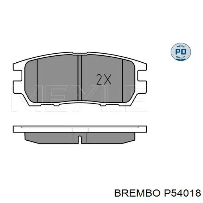 Pastillas traseras Brembo P54018