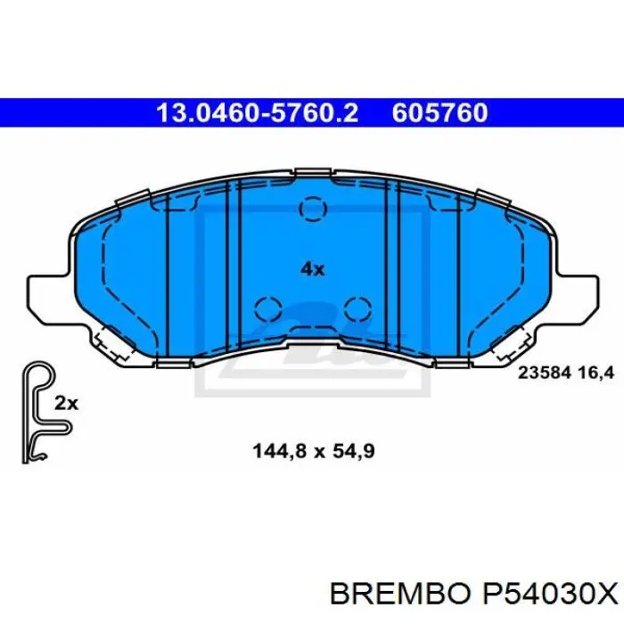 P54030X Brembo pastillas de freno delanteras