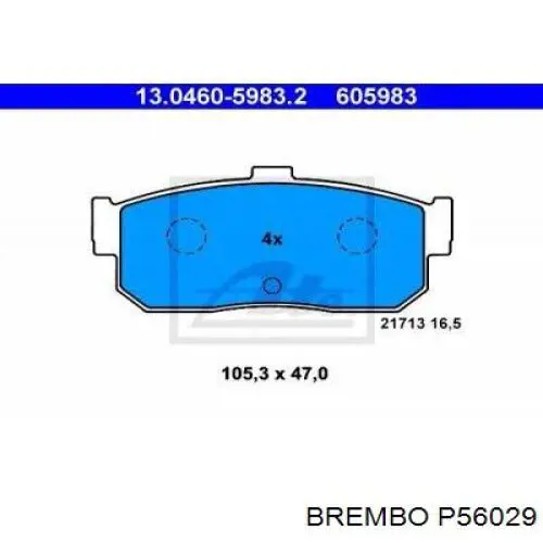 Comprar P56029 Brembo Pastillas de freno traseras