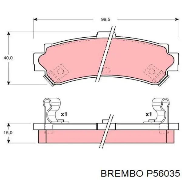 P56035 Brembo pastillas de freno traseras