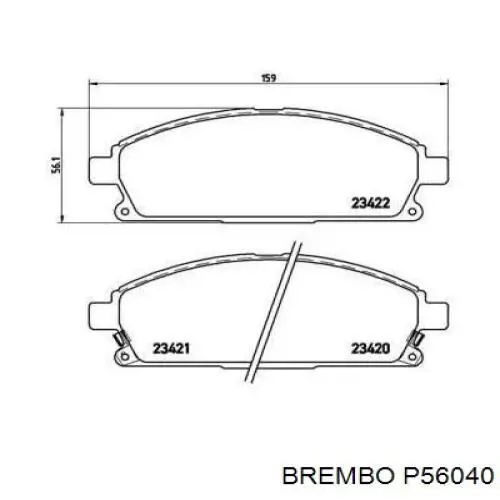 P56040 Brembo pastillas de freno delanteras