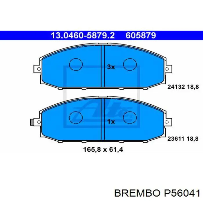 P56041 Brembo Pastillas delanteras