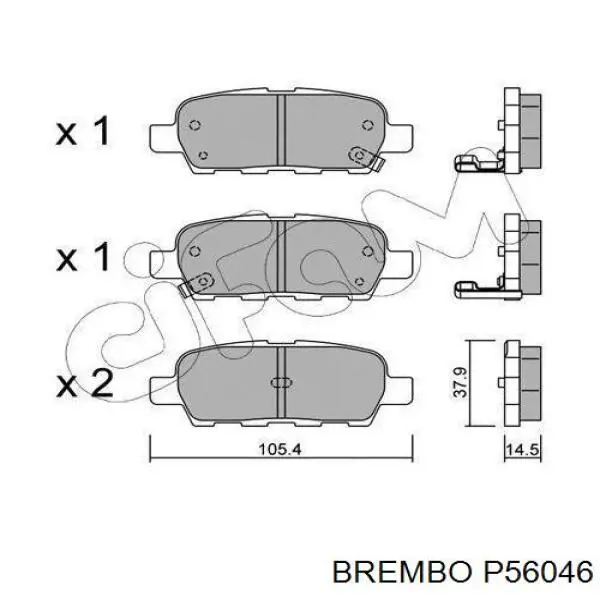 Comprar P56046 Brembo Pastillas de freno traseras