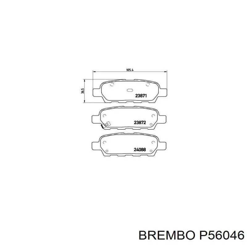 Pastillas traseras Brembo P56046