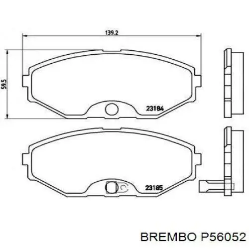 Comprar P56052 Brembo Pastillas delanteras de freno