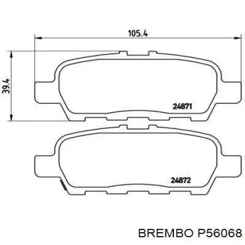 Pastillas traseras de freno Brembo P56068 precio, desde 29,15 EUR