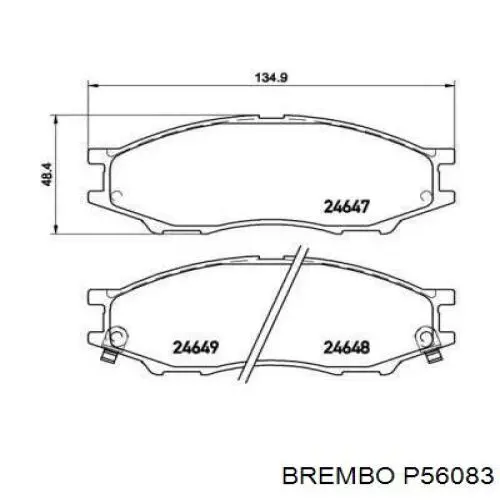 P56083 Brembo pastillas de freno delanteras