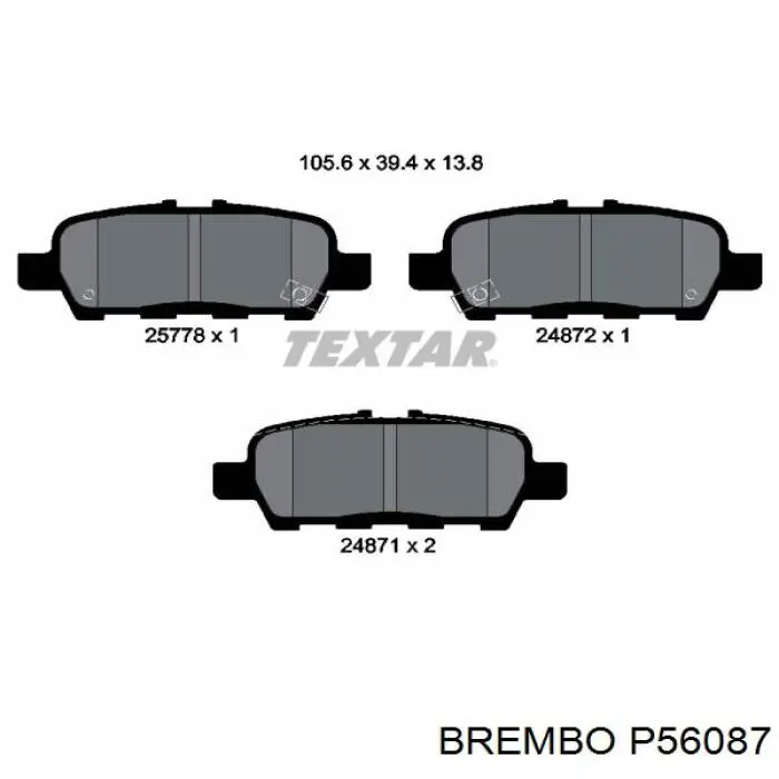 Pastillas traseras de freno Brembo P56087 precio, desde 17,58 EUR
