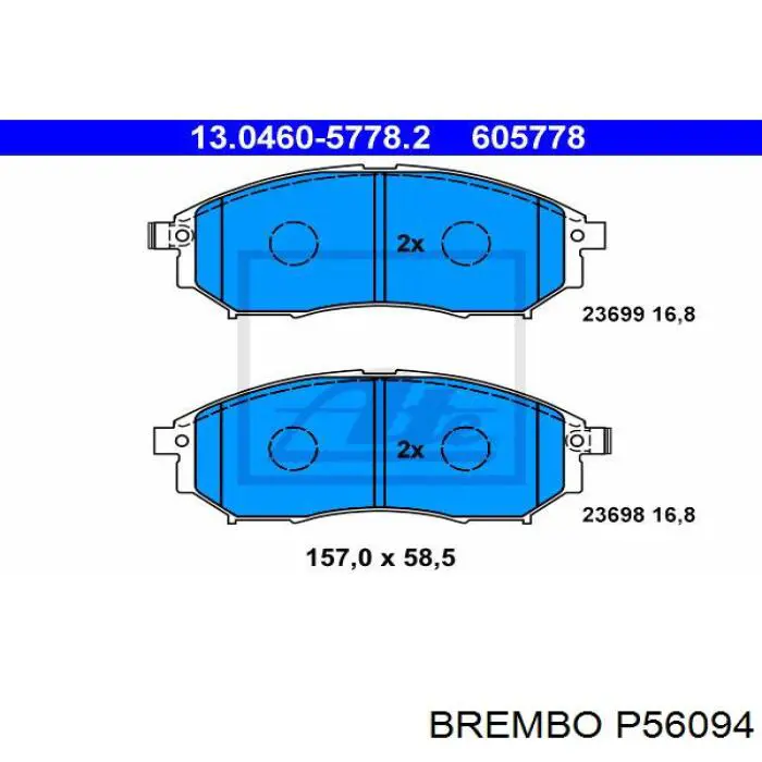 P56094 Brembo pastillas de freno delanteras