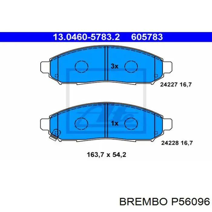 Comprar P56096 Brembo Pastillas delanteras de freno