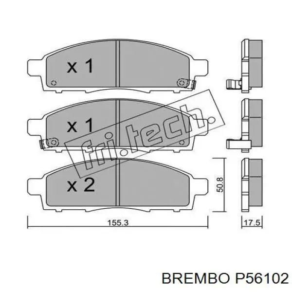 Pastillas de freno P56102 Brembo