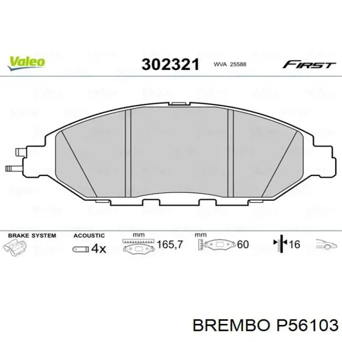 P56103 Brembo pastillas de freno delanteras