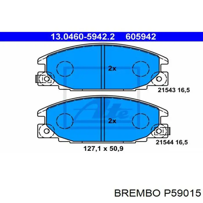 P 59 015 Brembo pastillas de freno delanteras