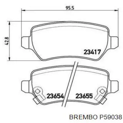 P59038 Brembo pastillas de freno traseras