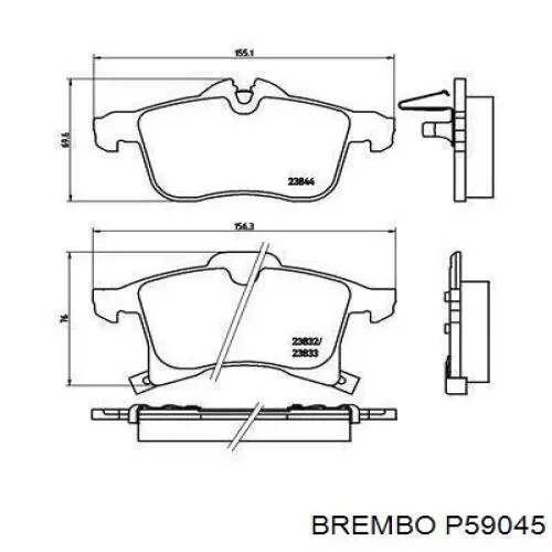 Comprar P59045 Brembo Pastillas delanteras de freno