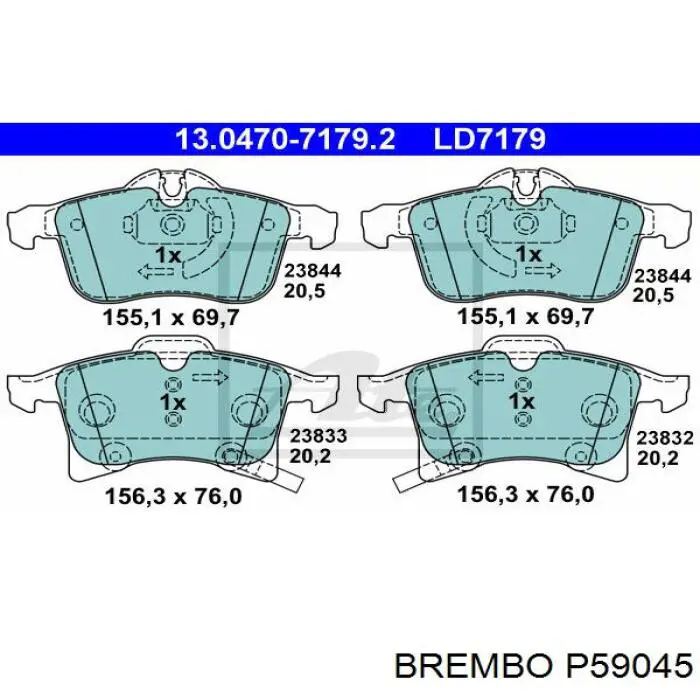 Pastillas de freno P59045 Brembo