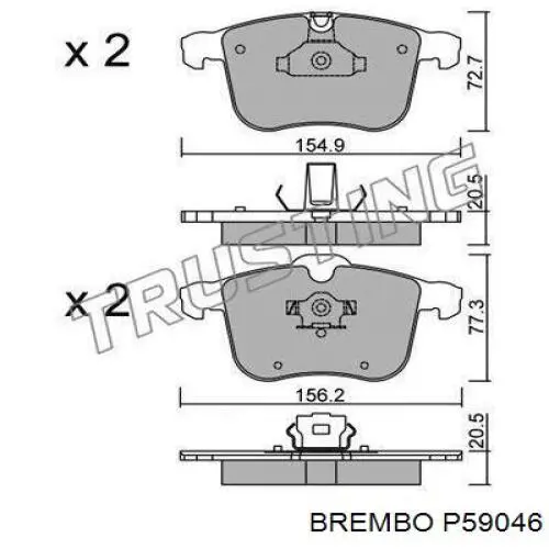 P 59 046 Brembo pastillas de freno delanteras