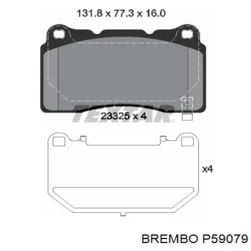 Comprar P59079 Brembo Pastillas delanteras de freno