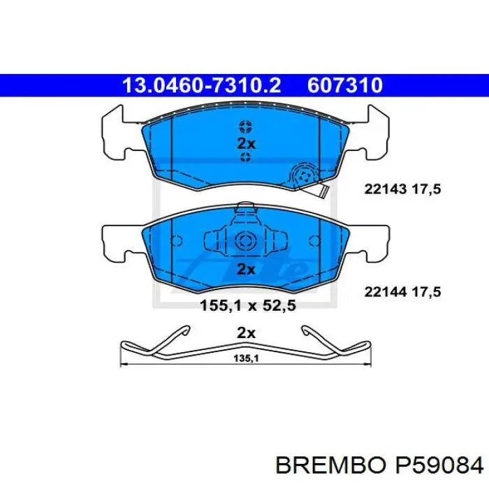 P59084 Brembo pastillas de freno delanteras