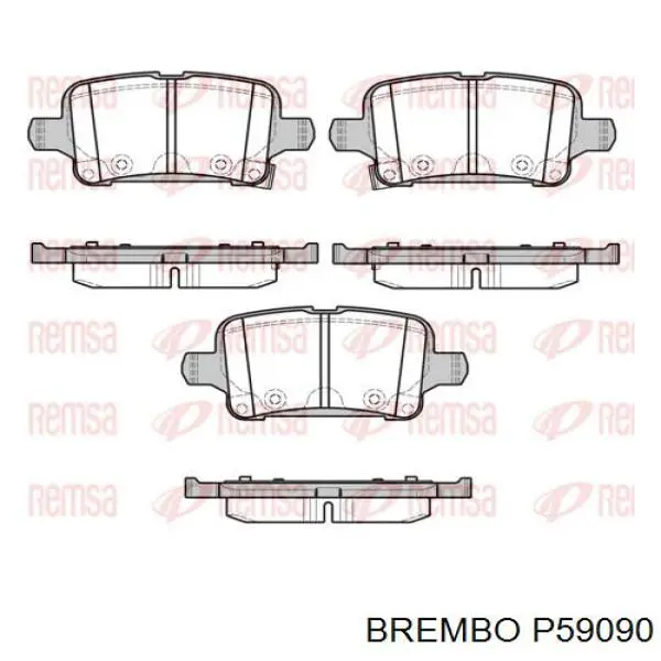 Pastillas traseras Brembo P59090