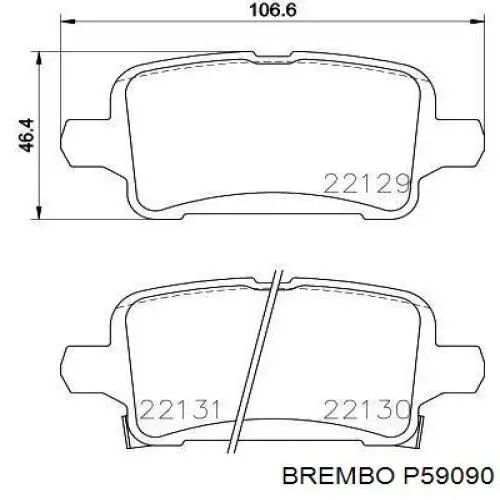 P 59 090 Brembo pastillas de freno traseras